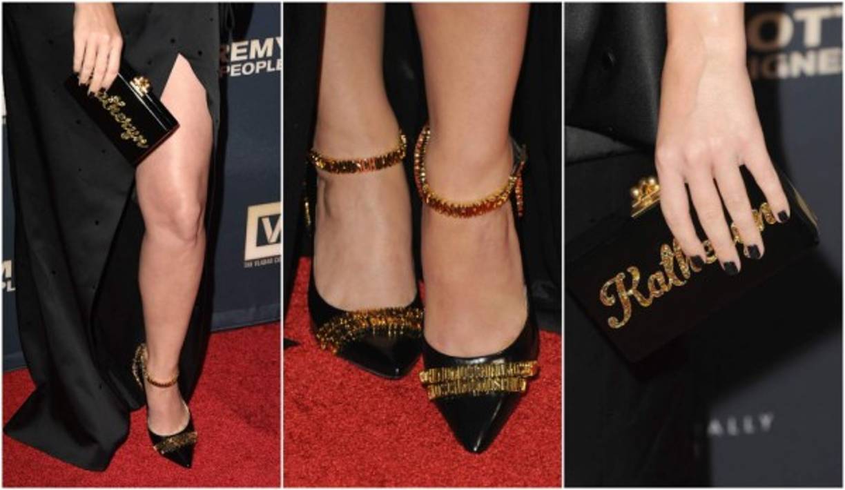 Así completó Katy Perry su look sexy y atrevido.