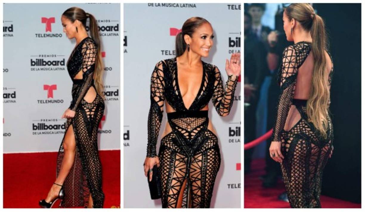 En la alfombra roja de la entrega de los premios Latin Billboard 2017 JLo acaparó todas las miradas con un vestido ultra sensual.
