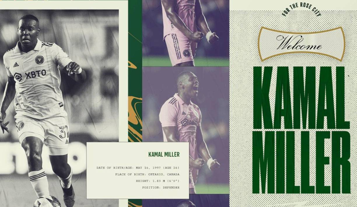El central canadiense Kamal Miller deja al Inter Miami de Leo Messi y ficha por los Portland Timbers de la MLS. Firma hasta diciembre de 2026.