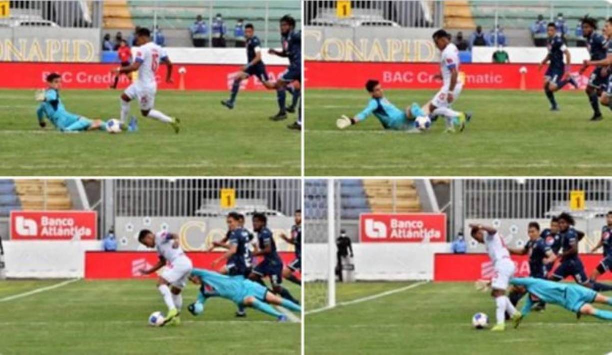 Secuencia de la gran jugada de Edwin Rodríguez en la que dejó tendido y humillado a Jonathan Rougier.