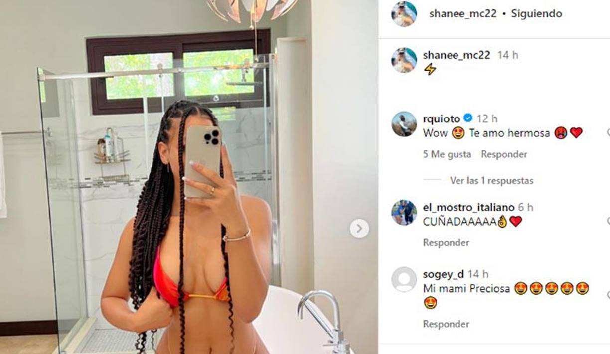 ”Te amo hermosa”, fue el mensaje de Romell Quioto en las fotografías de Shanee Mclaughlin.
