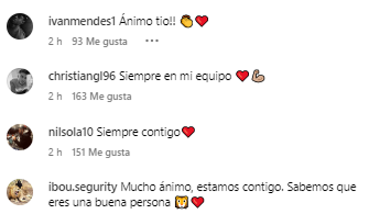 Por otra parte, el futbolista del Villarreal también recibió mensajes de apoyo ante todos los comentarios negativos en sus redes sociales.