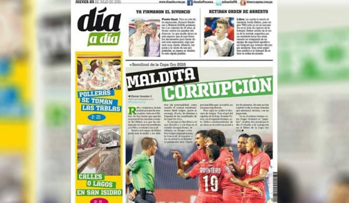 'Maldita Corrupción' tilda el diario Día a Día.
