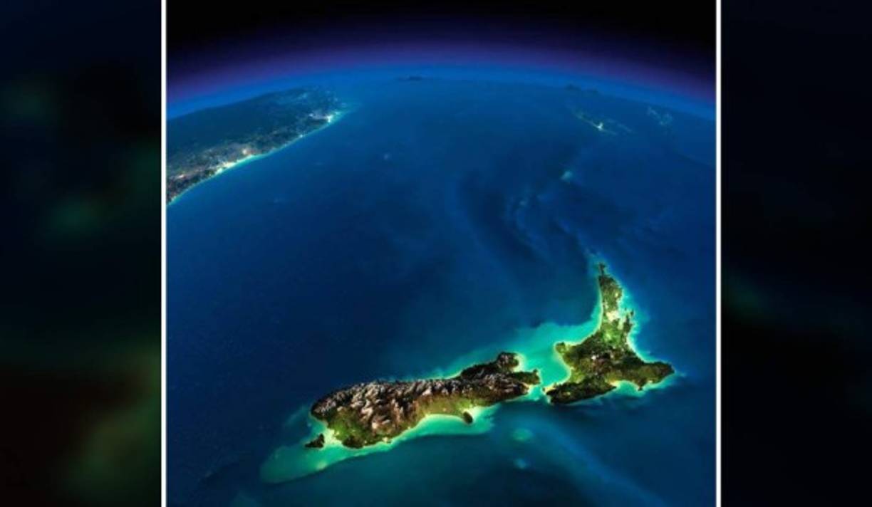 Las islas norte y sur de Nueva Zelanda.