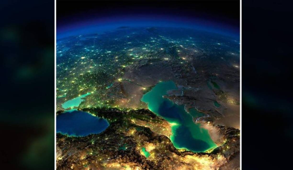 La frontera entre Europa y Asia, el mar Caspio y alrededores.