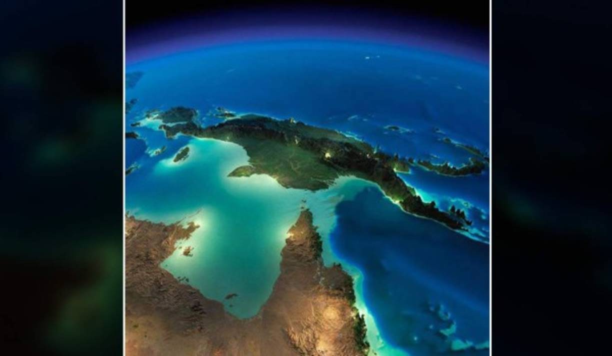La isla de Nueva Guinea con el extremo norte de Australia.