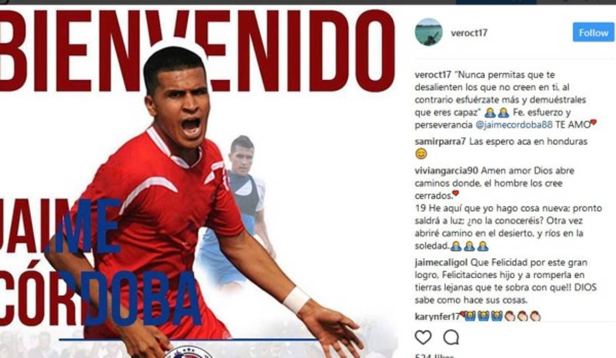 “Nunca permitas que te desalienten los que no creen en ti, al contrario esfuérzate más y demuéstrales que eres capaz. Fe, esfuerzo y perseverancia', estas han sido las palabras de Verónica tras conocer que su hermano viene a Honduras para jugar con Olimpia.