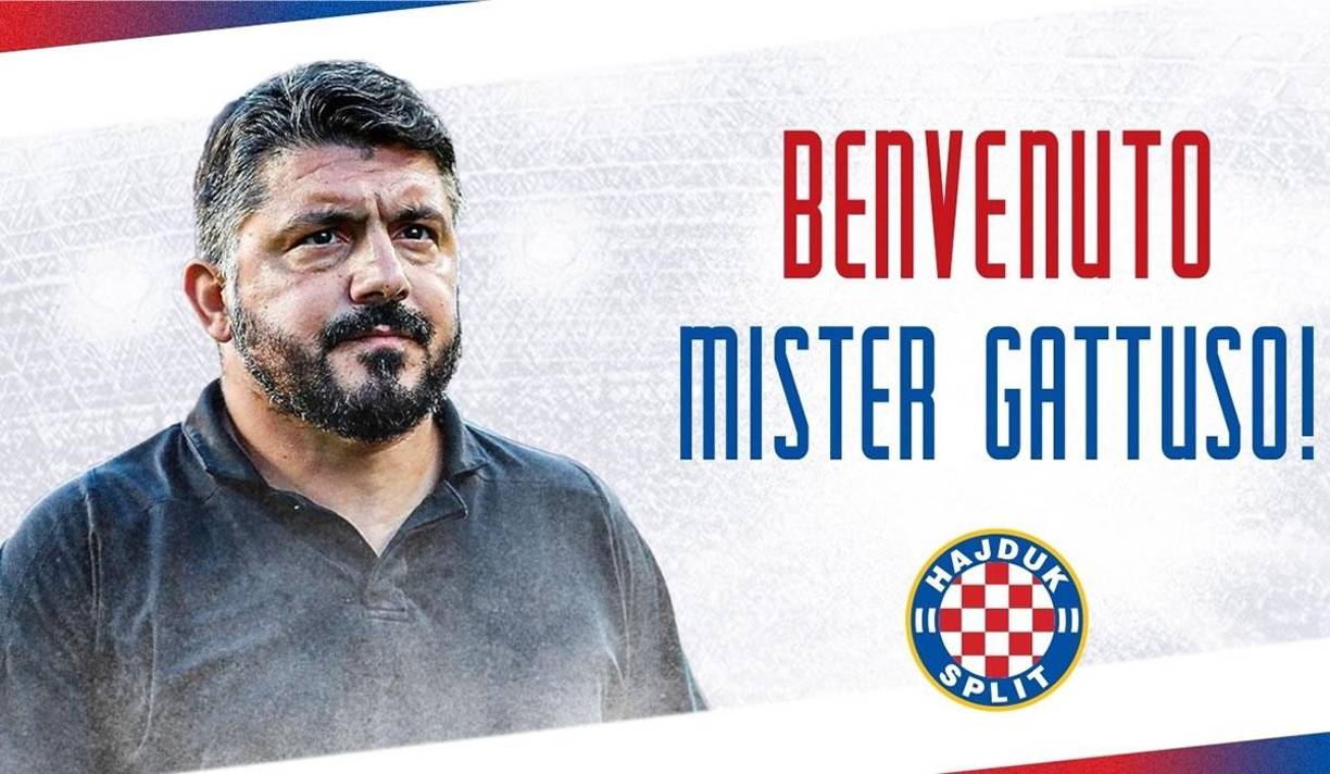 El entrenador italiano Gennaro Gattuso ha dado la sorpresa del día fichando como nuevo técnico del Hajduk Split. Ha firmado con el club croata hasta 2026.
