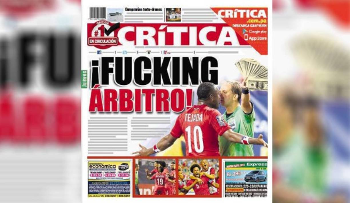 Diario Crítica titula ¡FUC...Arbitro!. Geiger fue el punto de su crítica.