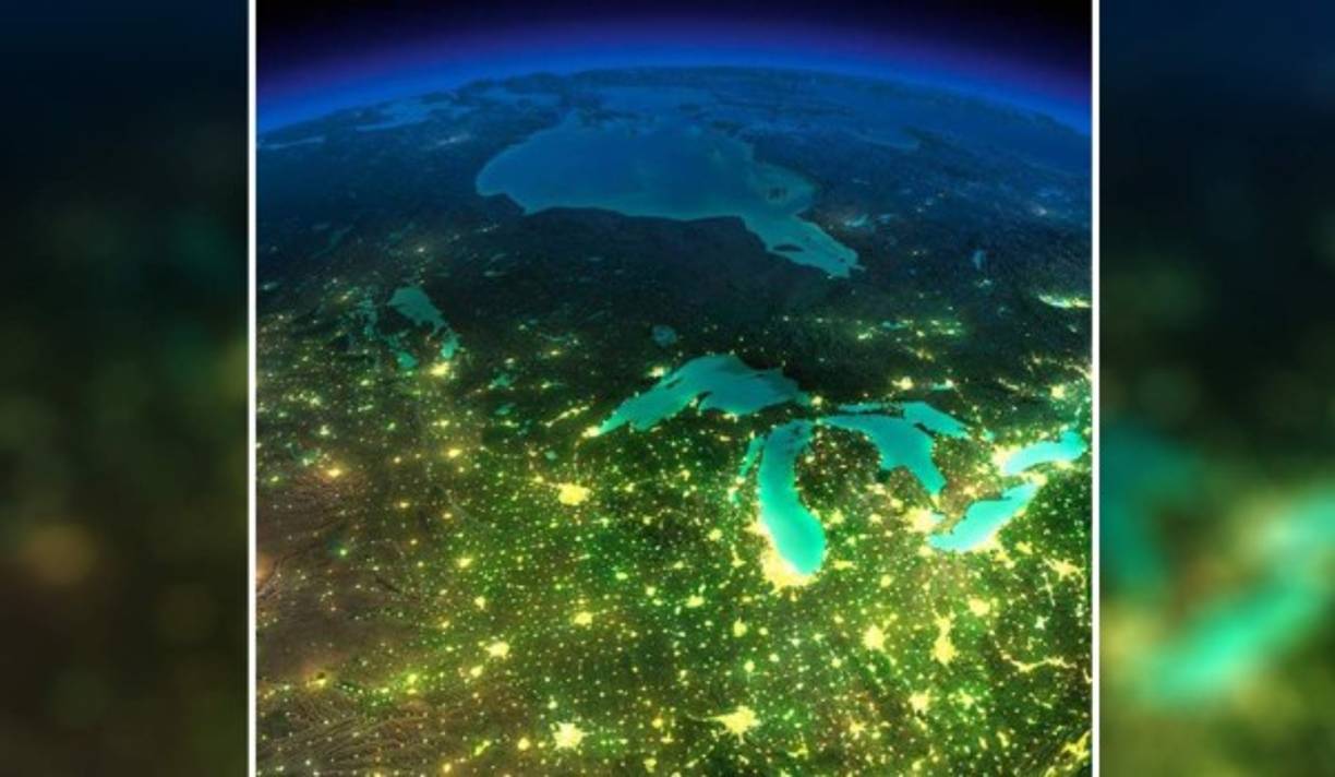 La región alrededor de los Grandes Lagos de Norteamérica.