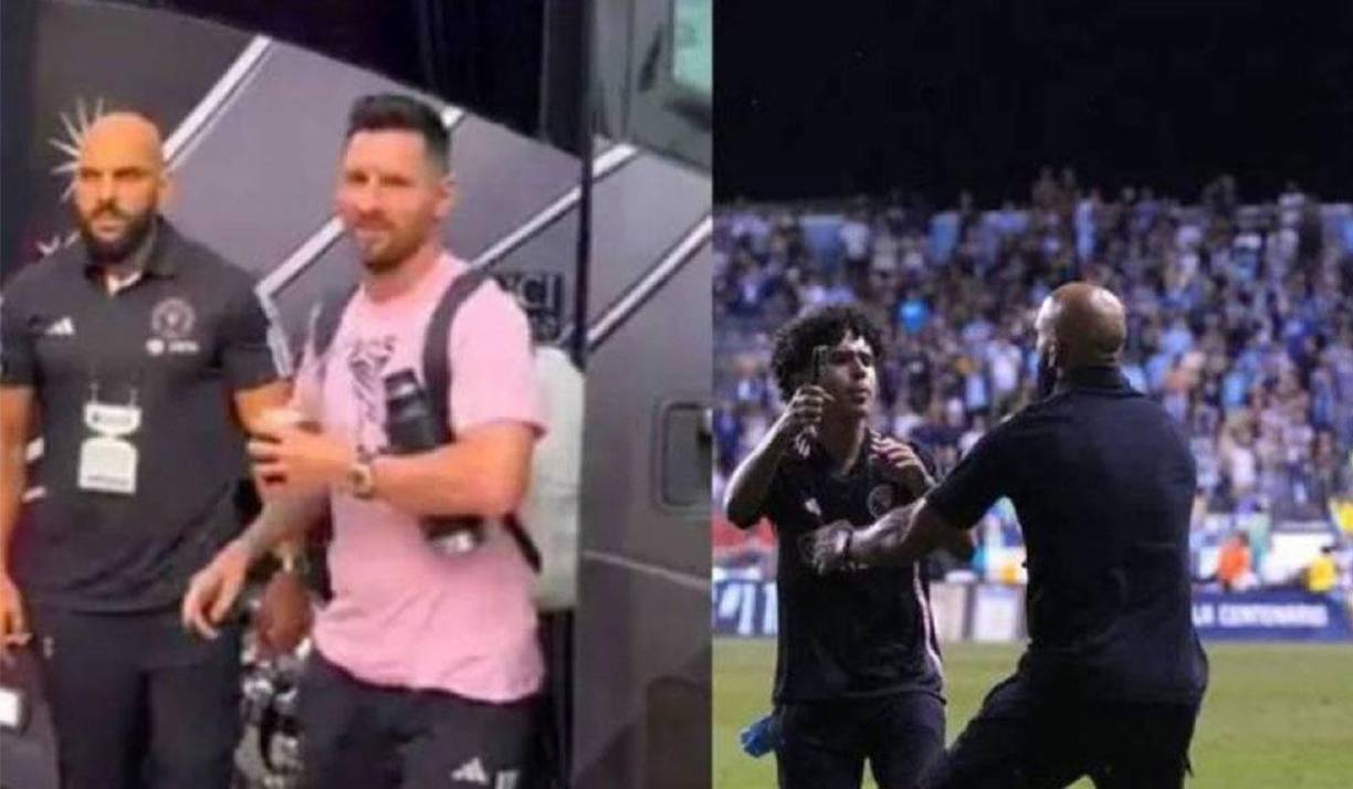 Si algún intruso corre hasta la posición de Messi, inmediatamente él se interpone en su camino y lo aparta.