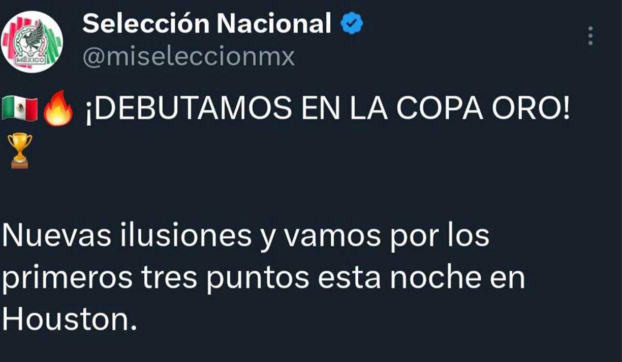 La selección mexicana en sus redes sociales señaló que va por los tres puntos ante Honduras.