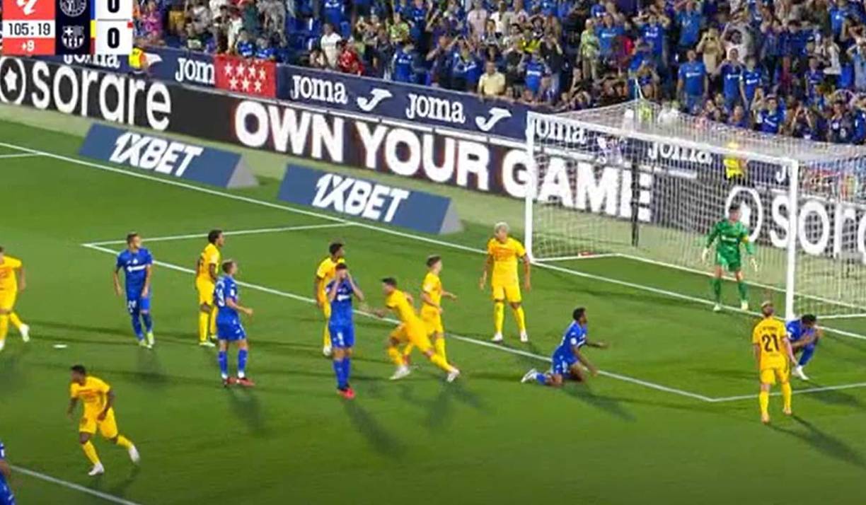Al minuto 106, Choco Lozano dejó escapar la oportunidad de anotar un gol que era el de la victoria para Getafe. El hondureño conectó de cabeza un tiro de esquina y el balón se fue a un costado.