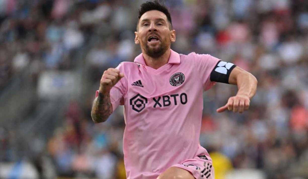 Messi y su festejo tras el gol anotado ante Philadelphia Union. 