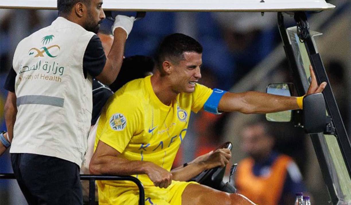 Cristiano Ronalo se marchó lesionado y estaba con mucho dolor. 