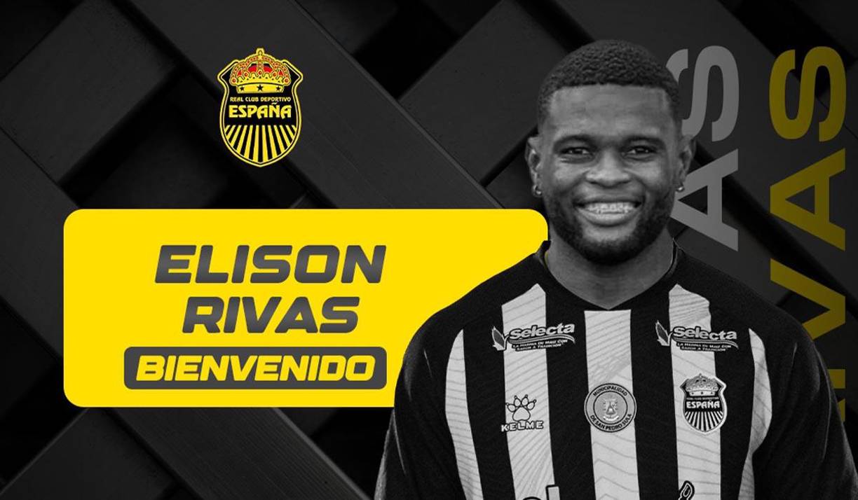 Real España anunció el fichaje del lateral zurdo Elison Rivas, jugador que vuelve al cuadro aurinegro ya que con ellos debutó en Liga en el 2017. Llega procedente del Vida.