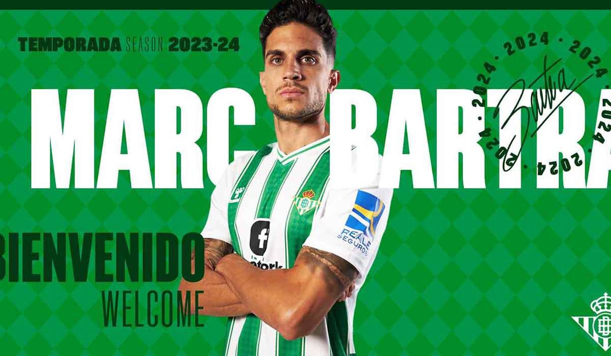 El defensor español Marc Bartra está de regreso en España y vuelve al Real Betis tras su paso por el Trabzonspor. Firmó por una temporada.