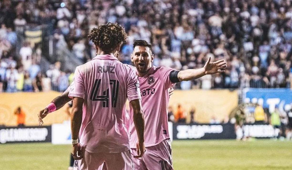 David Ruiz anotó el martes en la goleada de 4-1 del Inter Miami ante Philadelphia Union en un triunfo que significó el pase a la final de la Leagues Cup 2023. Messi inmediatamente lo felicitó al hondureño. 