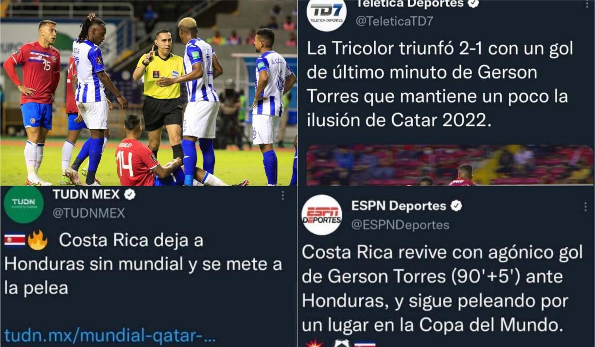 A continuación te mostramos lo que dicen en Costa Rica y el resto del mundo sobre la caída de 2-1 que sufrió Honduras ante la selección costarricense.