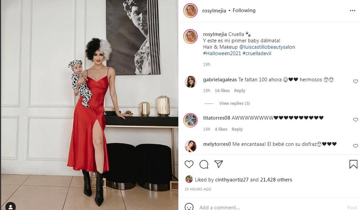 La empresaria e influencer Rosyl Mejía se convirtió en Cruella de Vil.