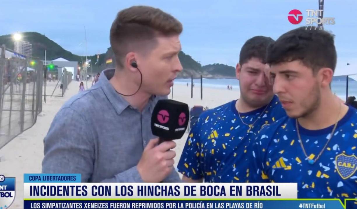 El reportero argentino asegura “que la Policía brilló por su ausencia. Tardaron siete minutos en llegar, no había ningún policía alrededor de la gente de Boca. Diría que vinieron hasta miles de hinchas del Fluminense a agredir a todos”.