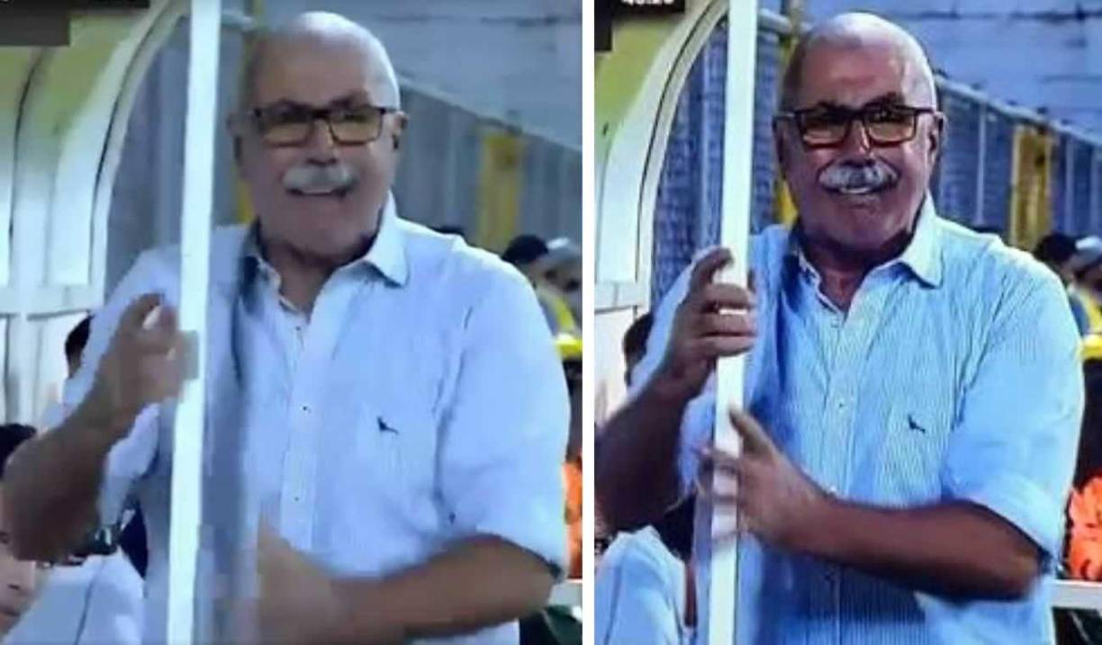 La imagen viral que dejó el Clásico sampedrano. El brutal enfado de Manuel Keosseián tras el gol de Jhow Benavídez.