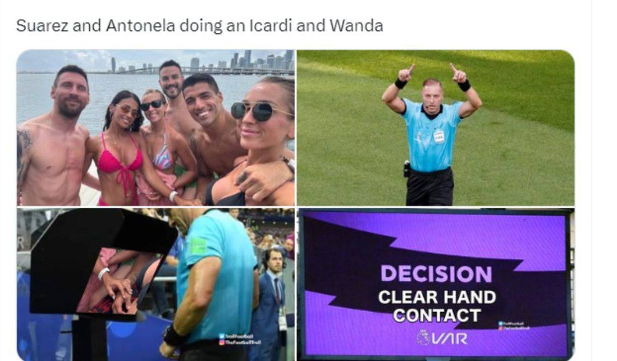 Otros se tomaron con buen humor la imagen en donde Antonela aparece tocando la mano de Luis Suárez.