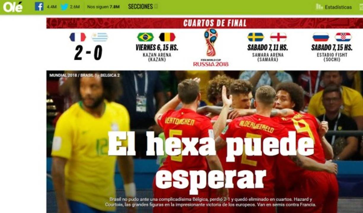 Diario Olé de Argentina.