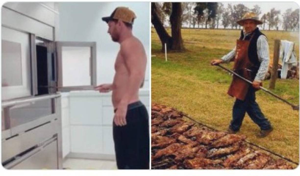 Tanto molestar con la costosa parrilla de #Messi que se pierde lo hermoso que es hacerlo tradicionalmente a la intemperie, escribe uno de los usuarios en redes sociales.