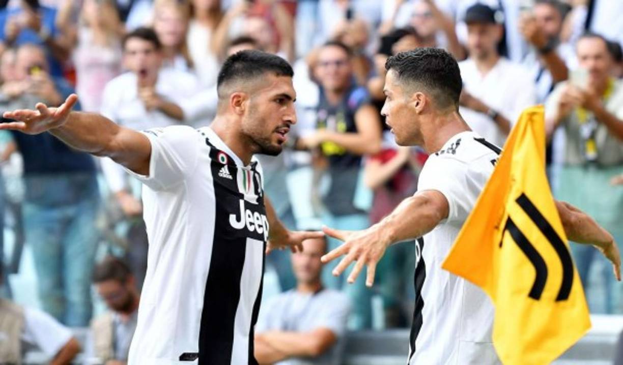 Cristiano Ronaldo celebrando con Emre Can, quien le dio la asistencia para el segundo gol. Foto EFE