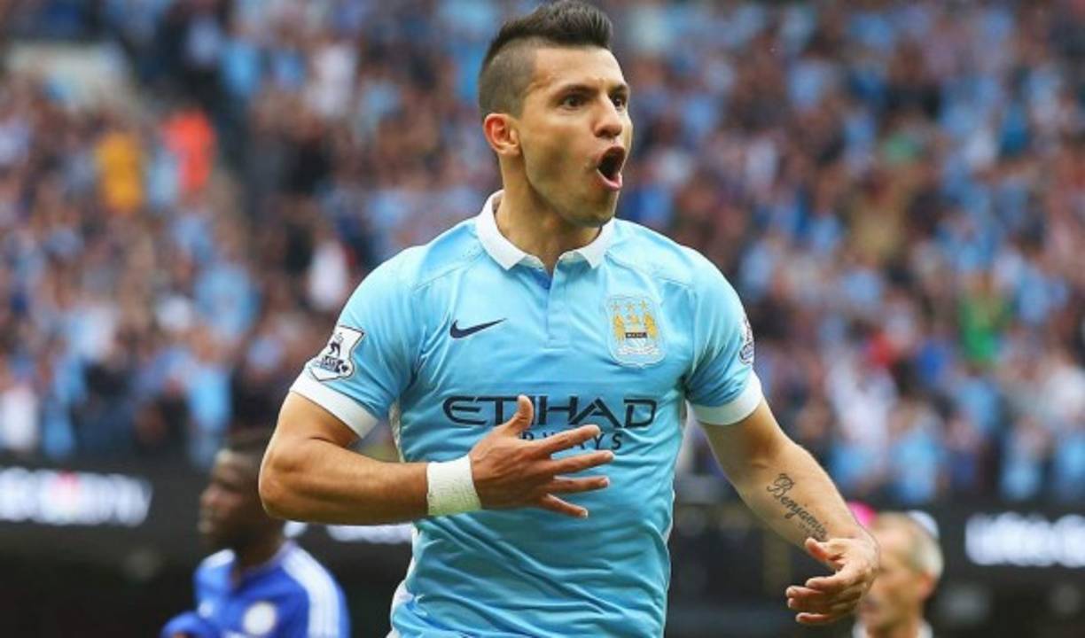 El delantero argentino Sergio Agüero del Manchester City.
