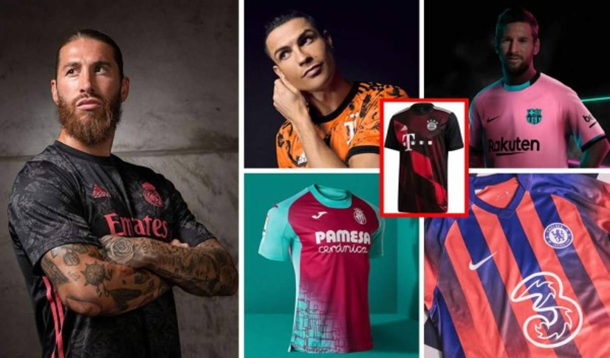 Los clubes de Europa han apostado por llamativos diseños para su tercera equipación de la temporada 2020-2021, algunos raros y otros que hacen homenaje a sus ciudades.
