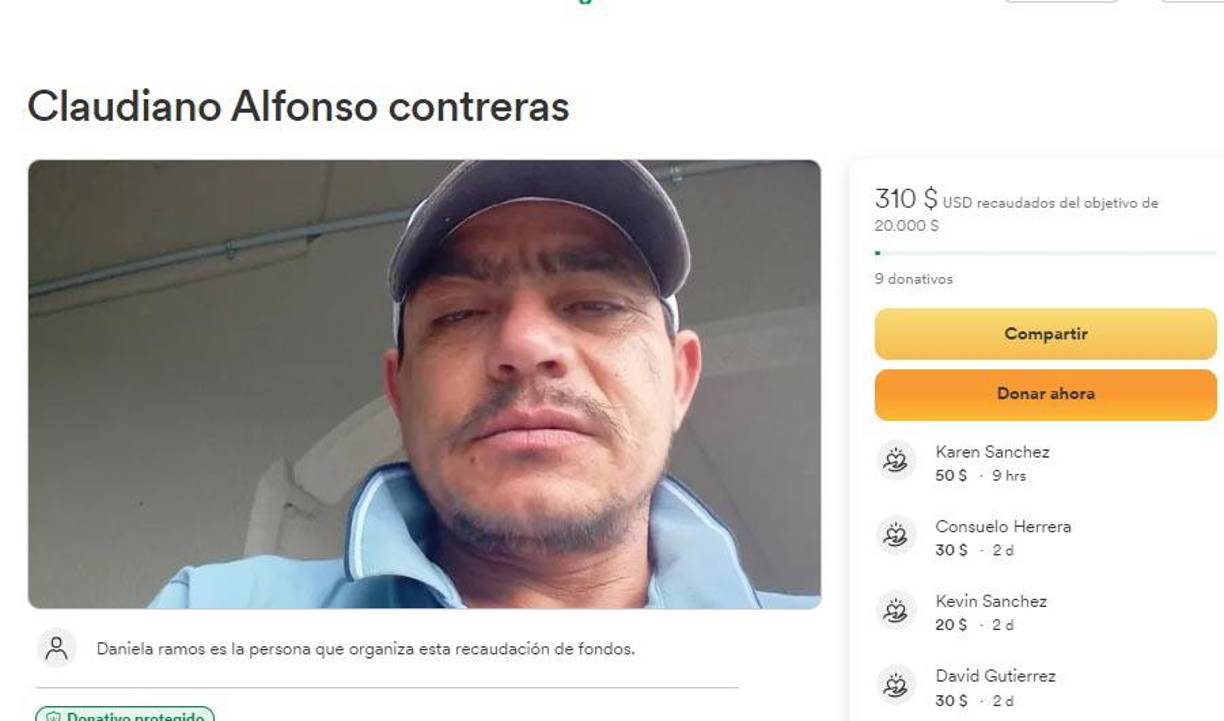 La familia de Contreras ha abierto una cuenta en Gofundme para las personas que quieran apoyarlos y así poder repatriar su cuerpo.