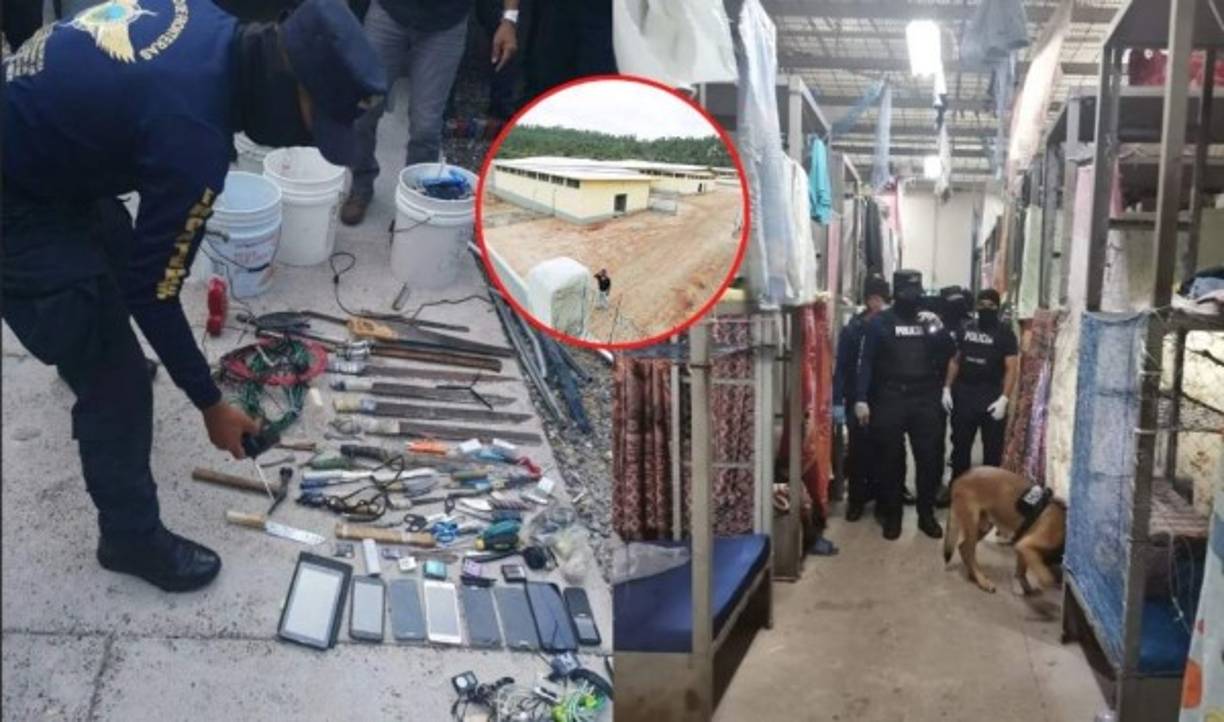 El resultado de la inspección, en las últimas horas, fue de 220 armas blancas, 15 armas de fuego, 30 cargadores, 34 bombas molotov, 4 bombas de gas lacrimógeno, 10 libras de droga, 7 chalecos antibalas, 3 módems para internet wifi, 13 teléfonos celulares y 335,000 lempiras en efectivo.