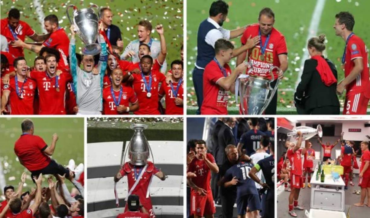 Las imágenes de la celebración del Bayern Múnich tras ganar la final de la UEFA Champions League contra el PSG en Lisboa.