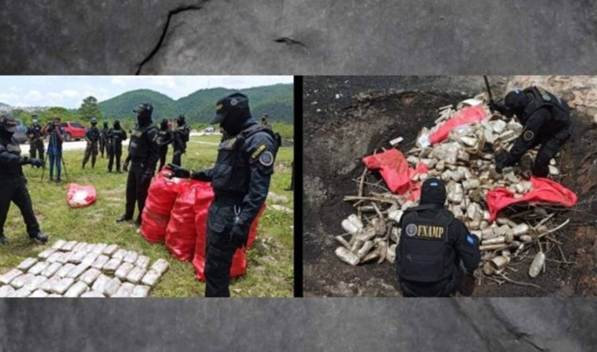 La droga fue hallada escondida en una ambulancia del hospital, a la altura de la carretera en la salida a Olancho.