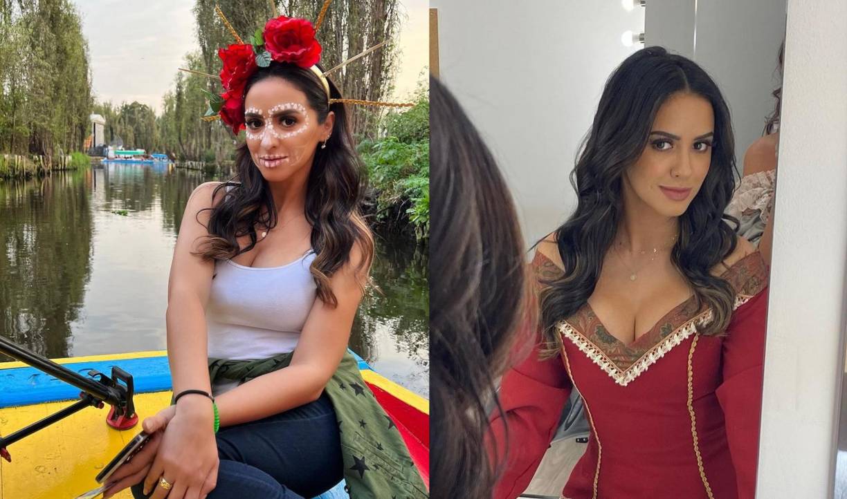 Por su parte, la periodista deportiva Ana Jurka lució como una catrina y una hermosa dama del viejo oeste.