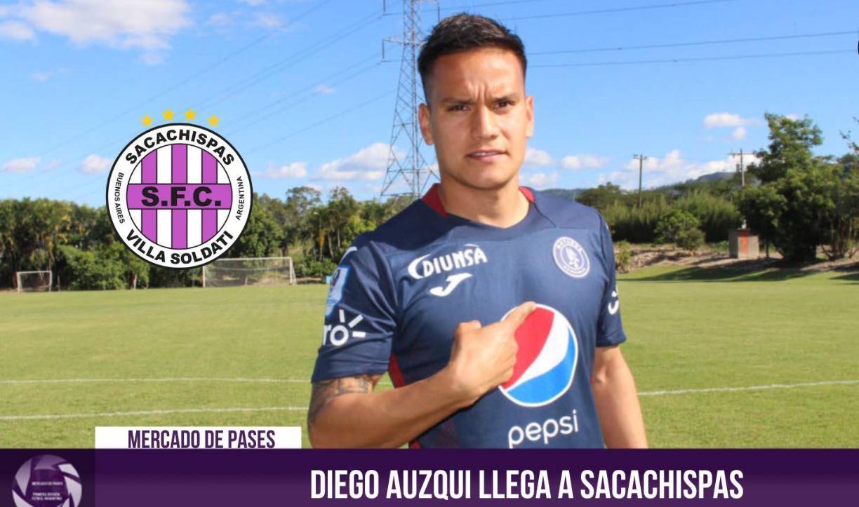 Tras ser dado de baja en Motagua, el volante argentino Diego Auzqui fue anunciado como nuevo fichaje del Sacachispas de la segunda división de Argentina.