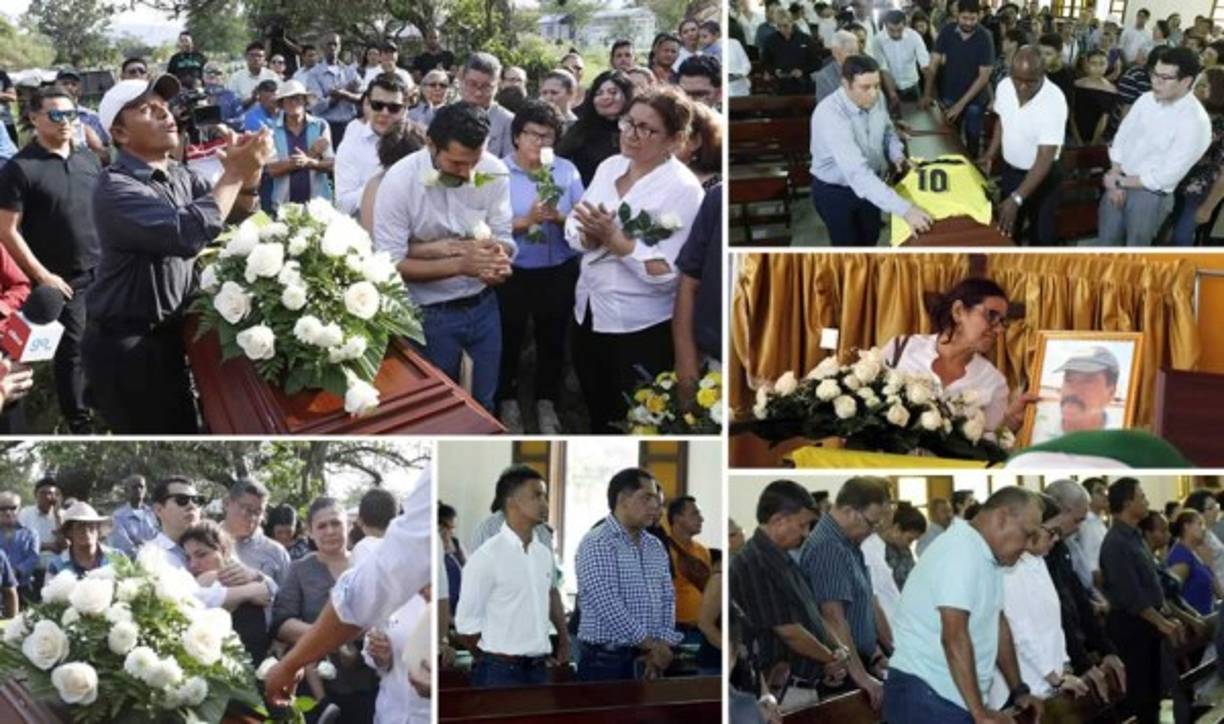 Entre familiares, amigos y personalidades del fútbol hondureño, fue enterrado el entrenador nacional Hernán García Martínez en el cementerio de La Lima. Fotos Neptalí Romero