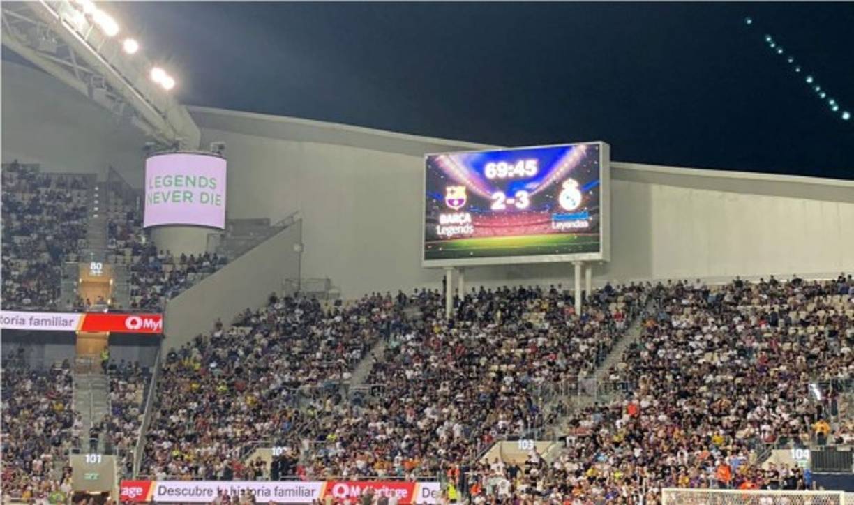 El marcador final. Triunfo para el Real Madrid 2-3 contra el Barcelona.