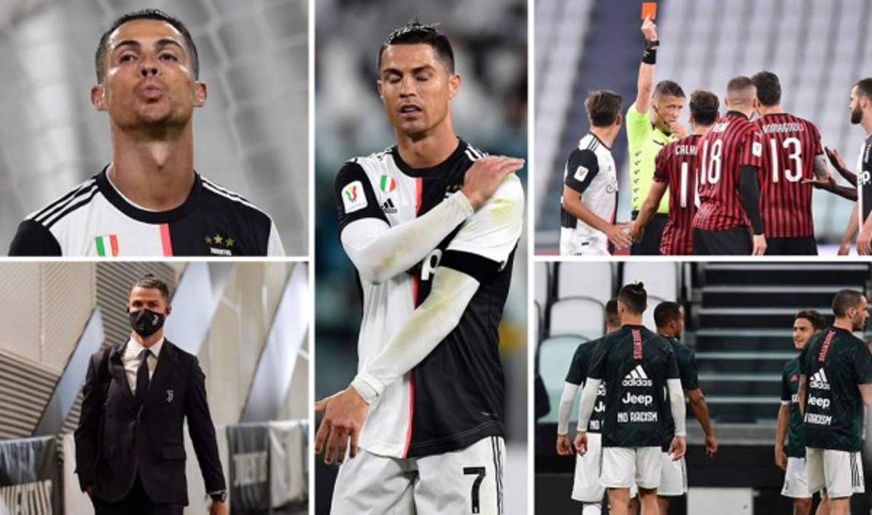 Las imágenes que dejó el regreso del fútbol a Italia con el partido de vuelta de las semifinales de Copa Italia entre Juventus y AC Milan, en el que Cristiano Ronaldo fue protagonista al errar un penal.