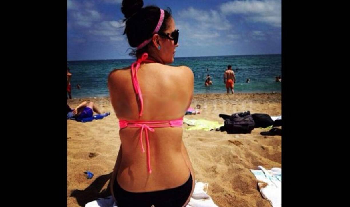 La exmodelo en las playas de Barcelona.