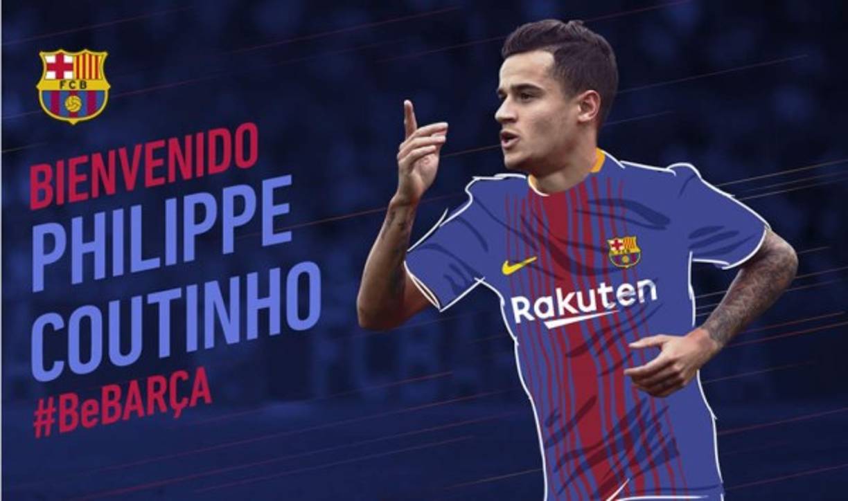 El Barcelona oficializó este sábado el fichaje del brasileño Philippe Coutinho, procedente del Liverpool, en una operación que asciende a 120 millones de euros más 40 millones en bonificaciones, lo que convierte el traspaso en el tercero más caro de la historia del fútbol.