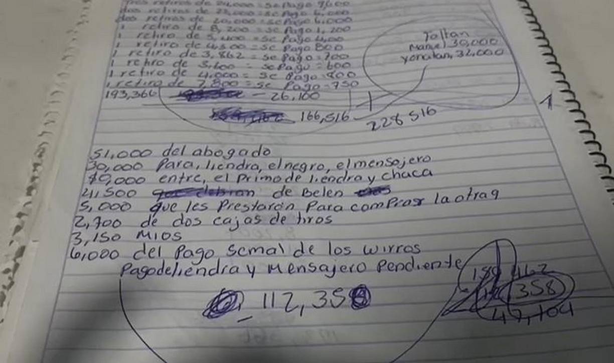 En la hoja contable también salen a relucir pagos a un abogado, que podría ser solo el alias de unos de los extorsionadores, la compra de municiones y hasta pago semanal de “wirros”, es decir, menores usados como “banderas o vigías”.