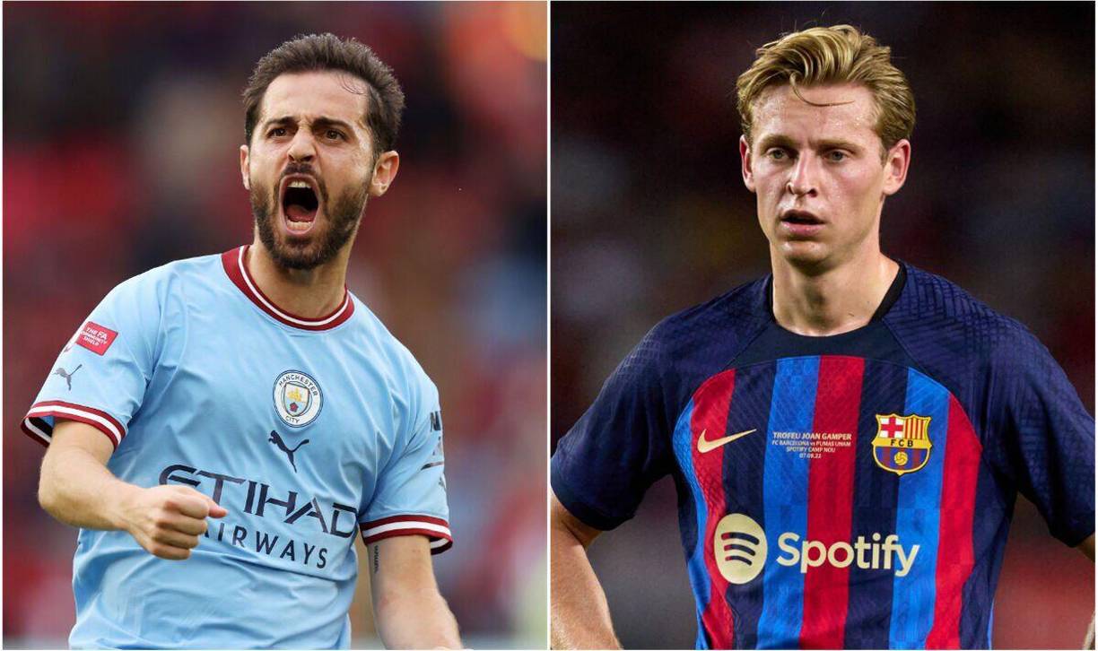 Se avecina un posible trueque Manchester City-Barcelona. El club inglés estaría dispuesto a aceptar un posible intercambio con el equipo catalán que involucraría a Bernardo Silva en España y a Frenkie de Jong en Inglaterra.