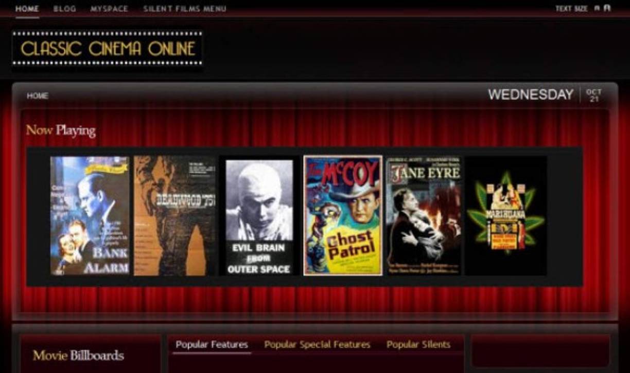 3. CLASSIC CINEMA ONLINE<br/>Los amantes de los clásicos se sentirán como en casa en esta página. La variedad es muy amplia y pueden descargarse gratuitamente películas de muchos géneros.