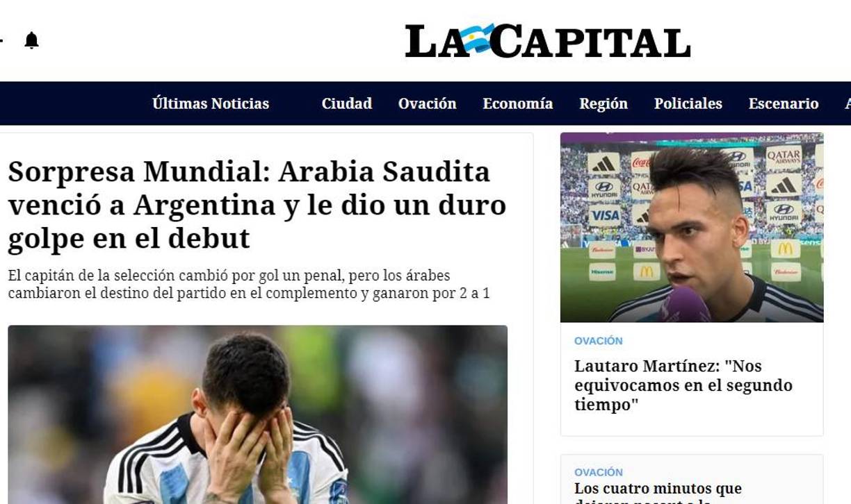 La Capital acepta que es “un duro golpe” la derrota que al igual que muchos en el mundo la toman como “sopresa”.