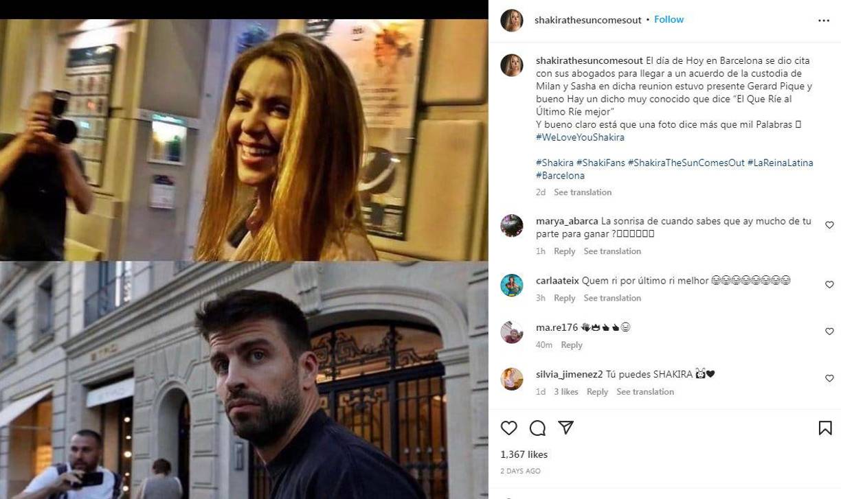 A la llegada, Shakira había llamado la atención, pero a su salida fue más efusiva. La artista abandonaba el despacho junto con su hermano Tonino, entre los aplausos de las personas que se encontraban en las inmediaciones del edificio y recibiendo el cariño de sus fans.