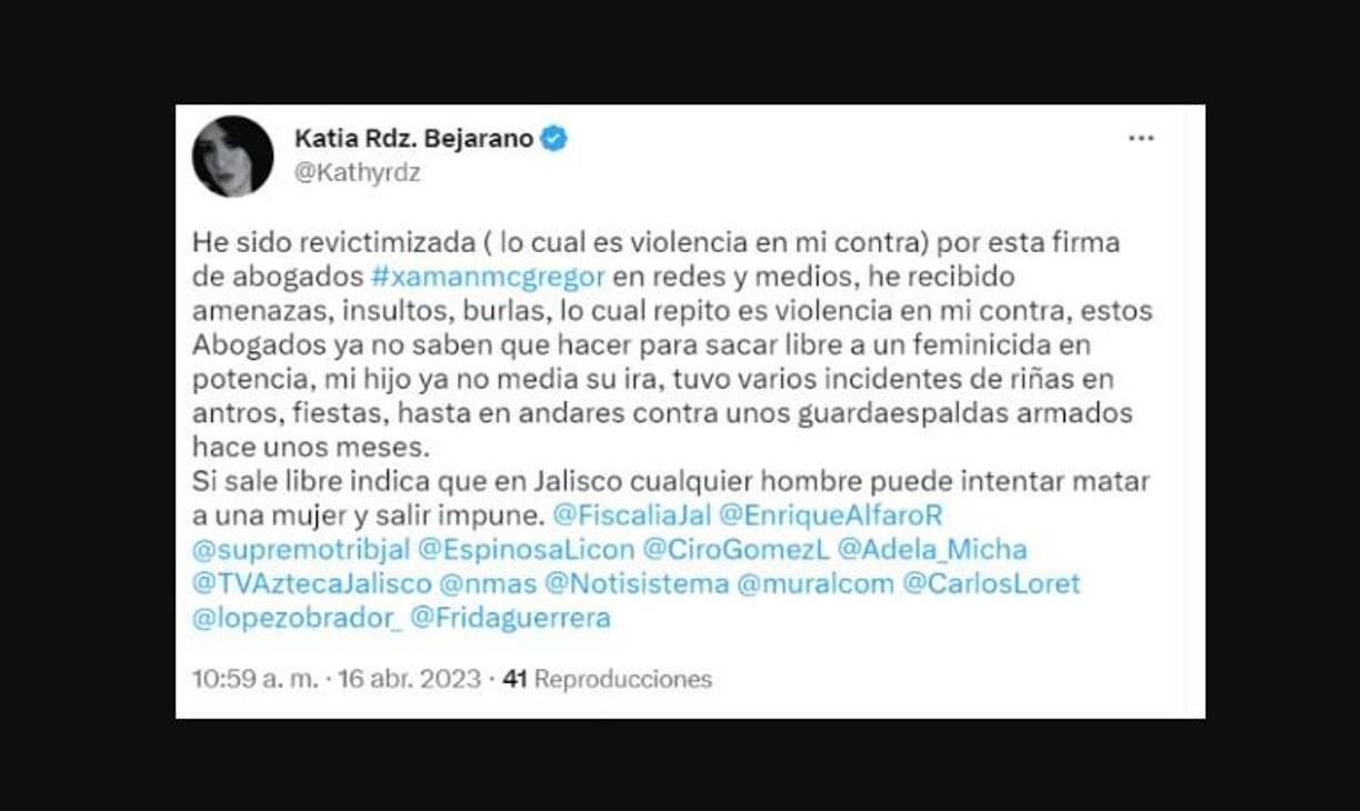Parte de los mensajes que la abogada ha publicado en Twitter. 