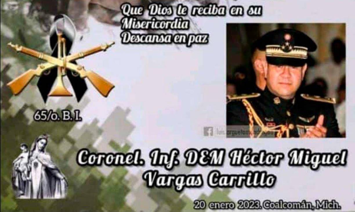 Vargas Carrillo llevaba nueve meses al frente del 65 Batallón de Infantería, al que llegó en abril del año pasado, después de que el Ejército tomara el control de varios municipios michoacanos colindante con Jalisco, entre ellos Aguililla, tierra natal del líder del CJNG, Nemesio Oseguera Cervantes, alias “El Mencho”.